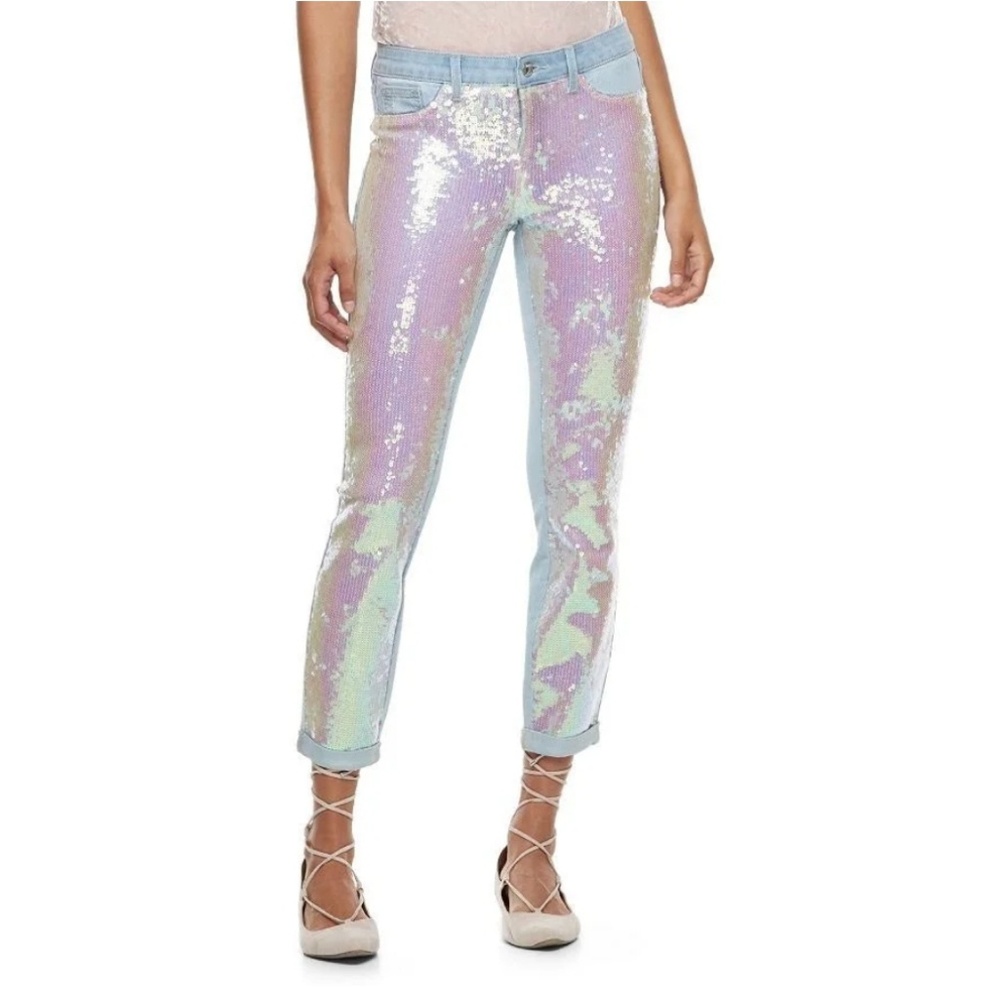 ISO - Pink Sequin Mermaid Jeans Candies Kohls - Picture 2 of 3